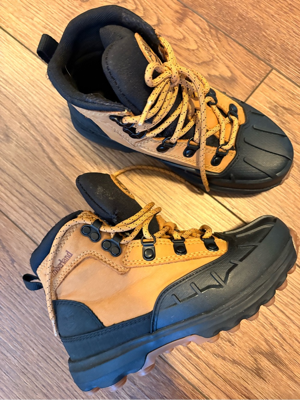 Timberland Kids Wheat and Black Rugged Hiking Boots